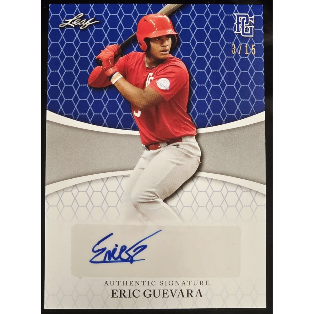 2022 Leaf Perfect Game Eric Guevara National Showcase Auto 3/15 #BA-EG1 Baseball